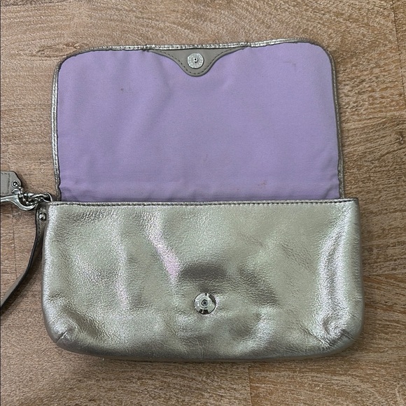 Coach Metallic Wristlet Clutch - Picture 6 of 12